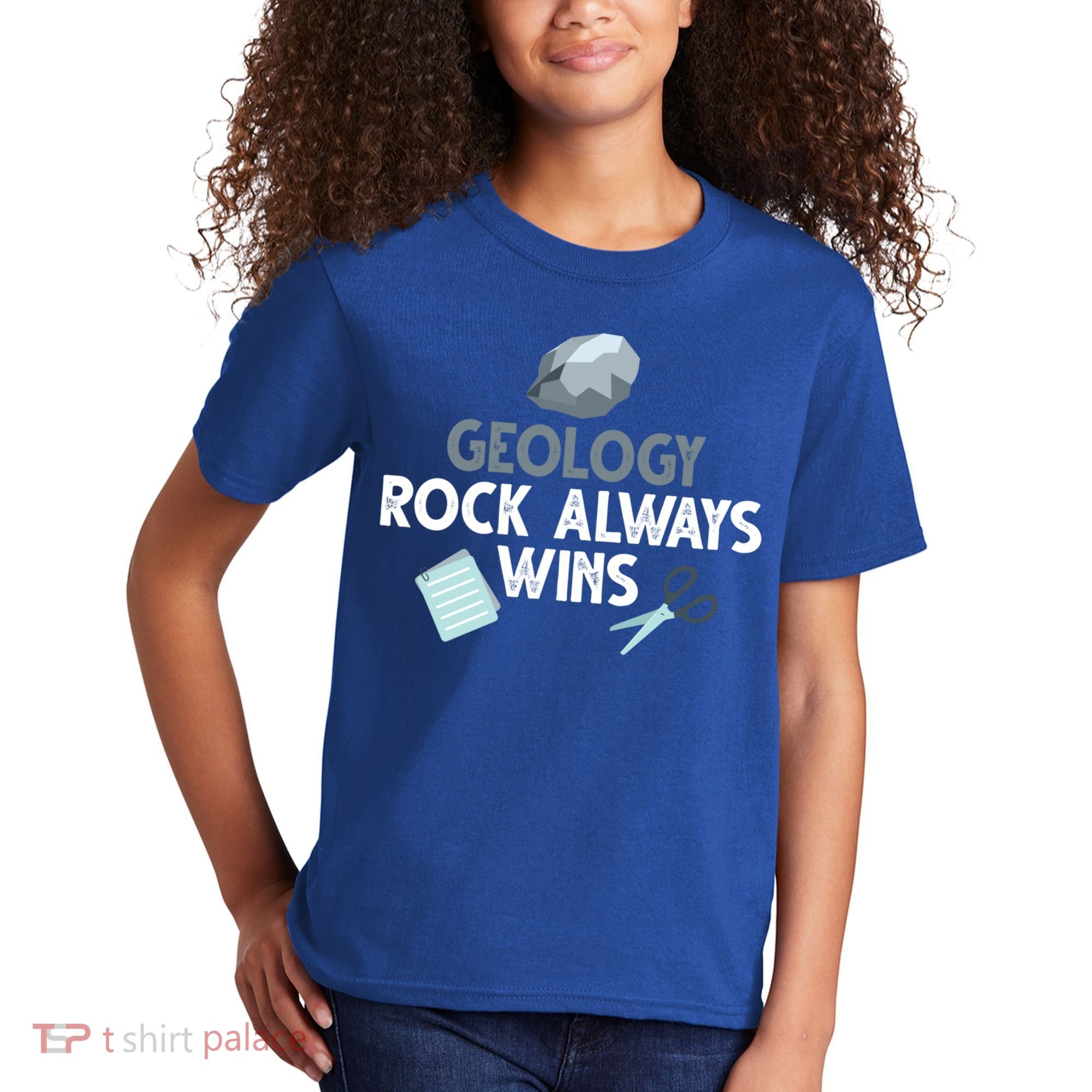 Geology Rock Always Wins Gift Old Rock Day Gift Geologist Science Gift Kids T-Shirt