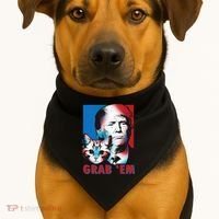 Grab 'Em Cat Funny Pro Trump USA-Made Doggie Bandana thumb 1