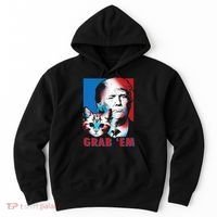 Grab 'Em Cat Funny Pro Trump Hoodie thumb 0