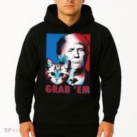 Grab 'Em Cat Funny Pro Trump Hoodie thumb 2