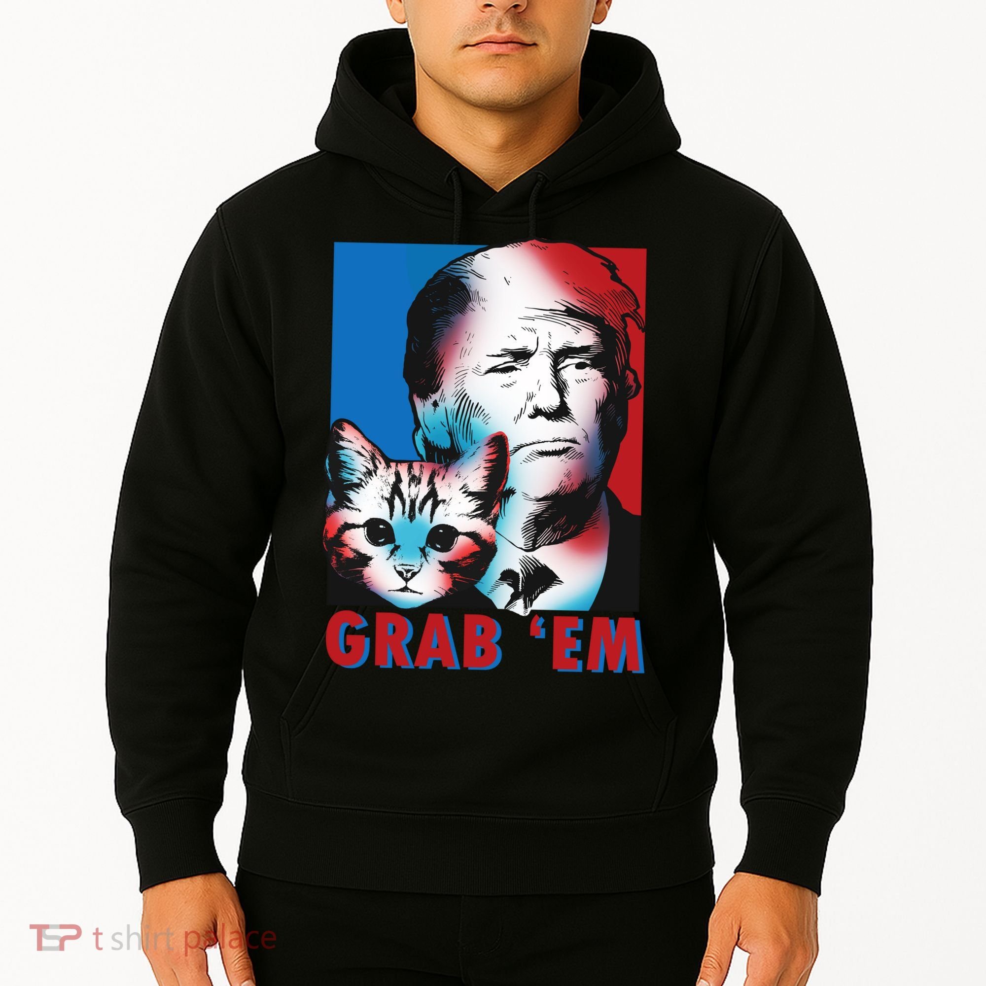 Grab 'Em Cat Funny Pro Trump Hoodie