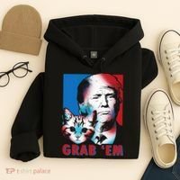 Grab 'Em Cat Funny Pro Trump Hoodie thumb 4