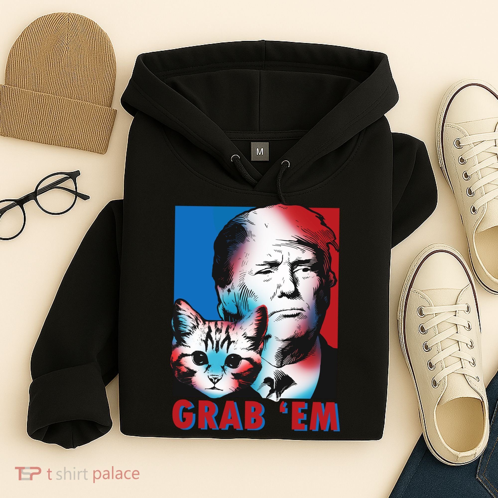 Grab 'Em Cat Funny Pro Trump Hoodie