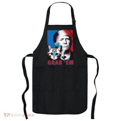 Grab 'Em Cat Funny Pro Trump Apron