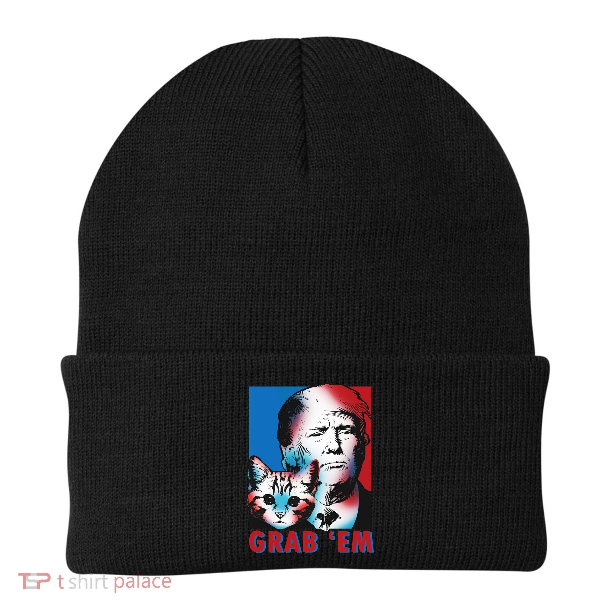 Grab 'Em Cat Funny Pro Trump Beanie