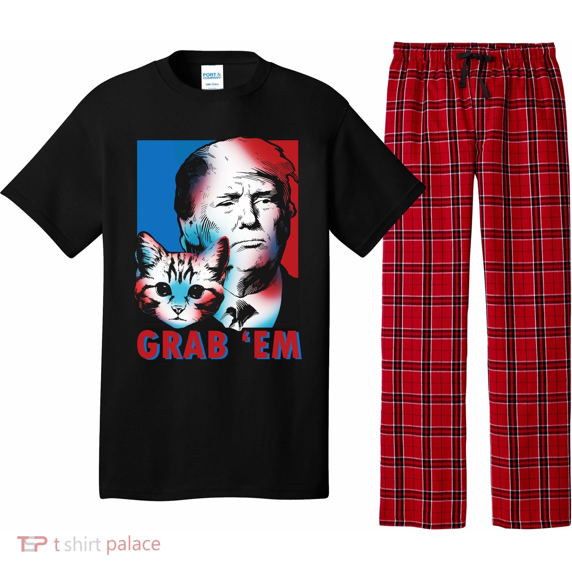 Grab 'Em Cat Funny Pro Trump Pajama Set