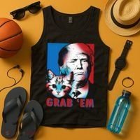 Grab 'Em Cat Funny Pro Trump Tank Top thumb 4