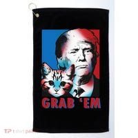 Grab 'Em Cat Funny Pro Trump Golf Towel thumb 0