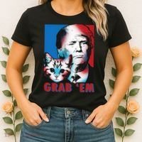 Grab 'Em Cat Funny Pro Trump Women's T-Shirt thumb 2