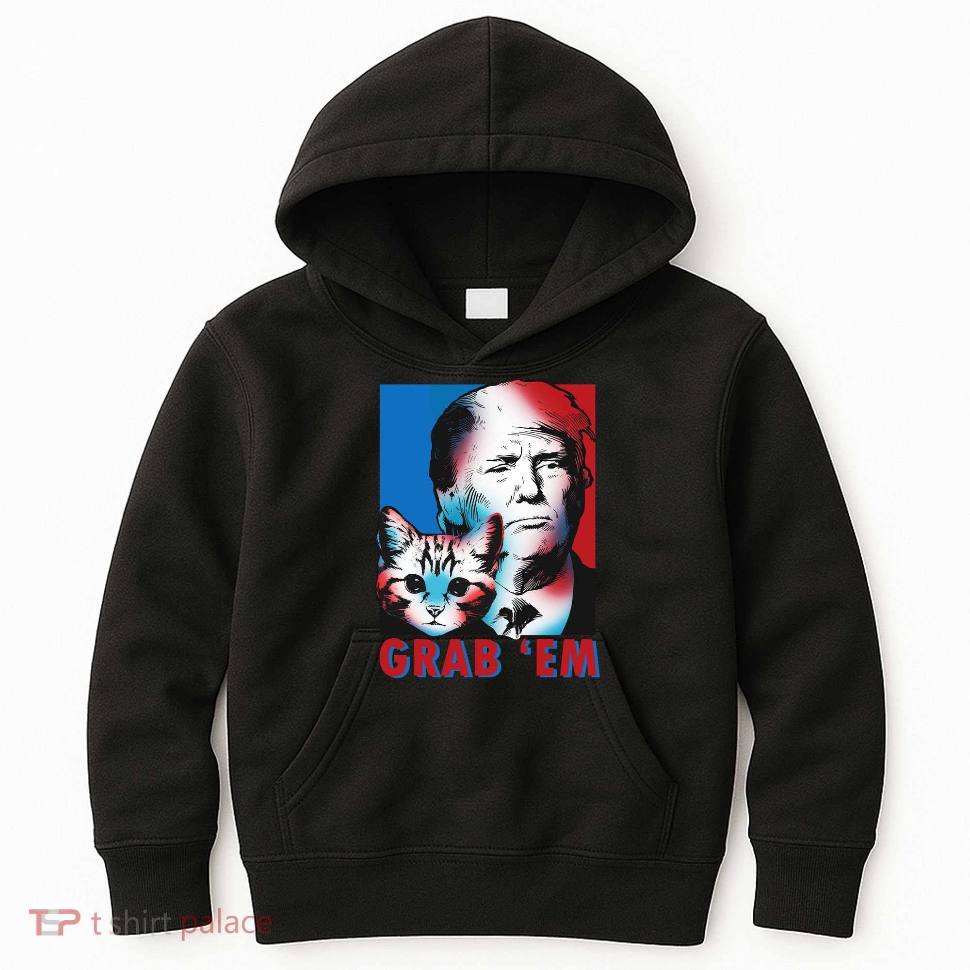 Grab 'Em Cat Funny Pro Trump Kids Hoodie