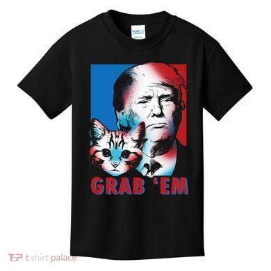 Grab 'Em Cat Funny Pro Trump Kids T-Shirt