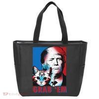 Grab 'Em Cat Funny Pro Trump Tote Bag thumb 0