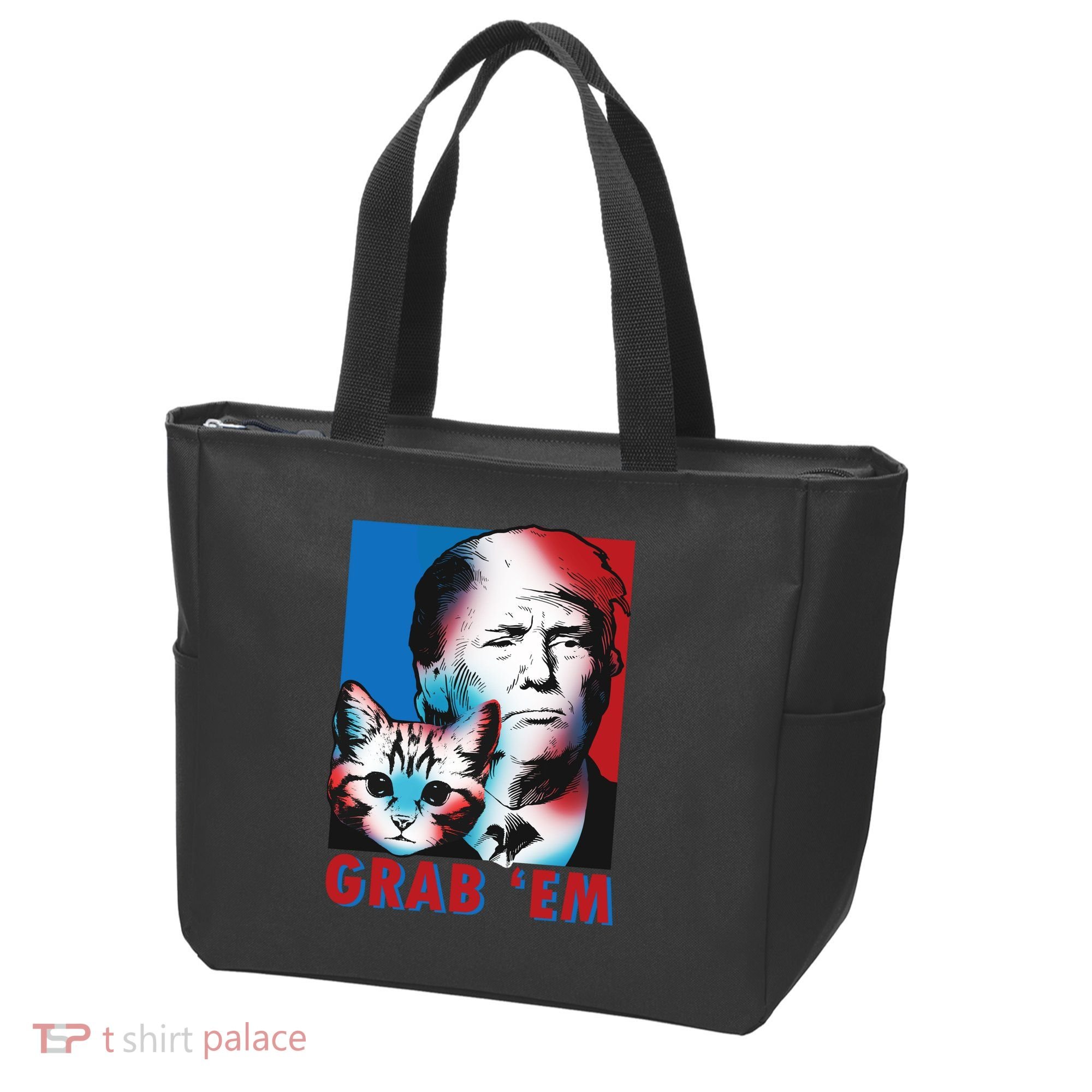 Grab 'Em Cat Funny Pro Trump Tote Bag