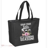 Grab Your balls Its Canning Season Tote Bag thumb 2