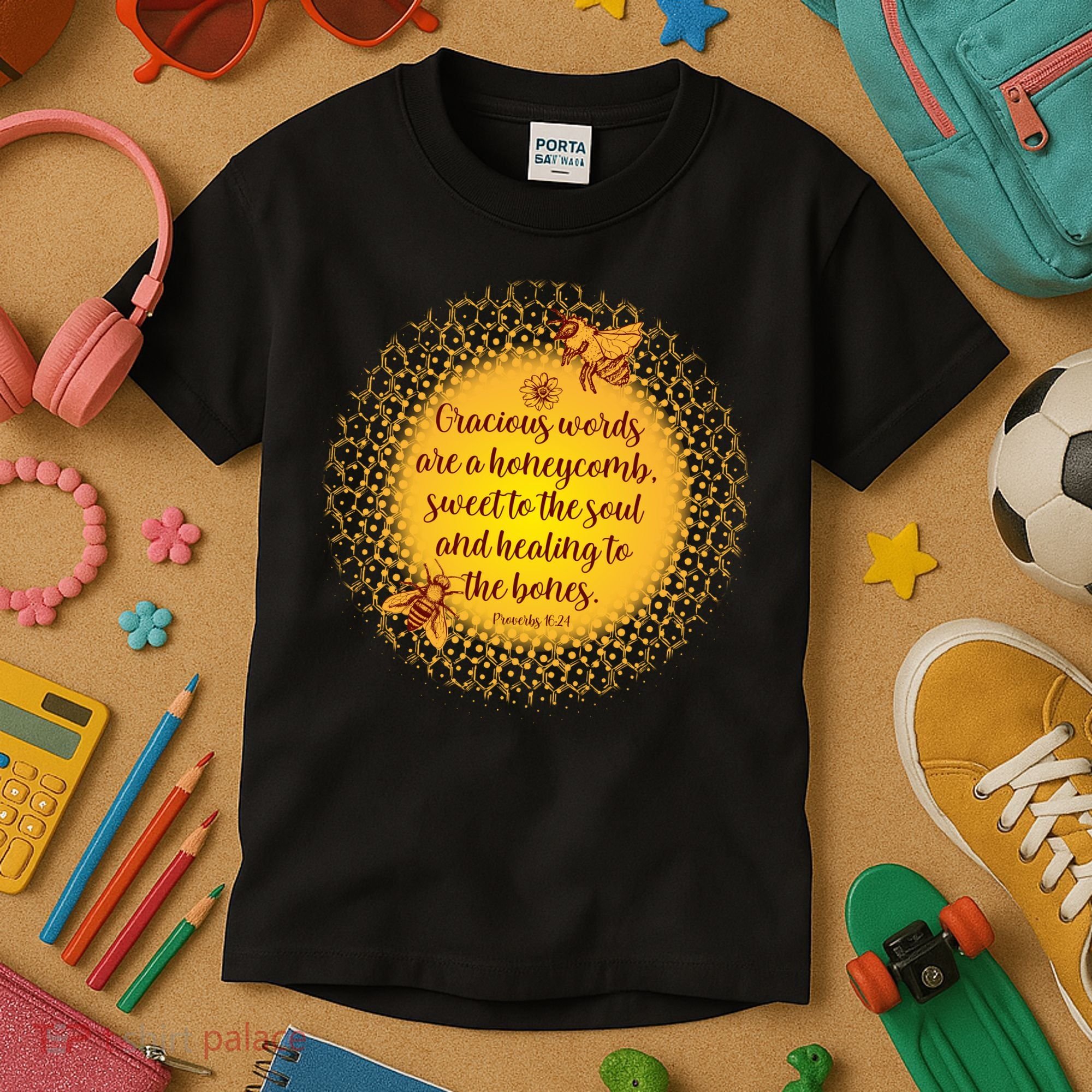Gracious Words Are A Honeycomb Proverbs 16:24 Kids T-Shirt