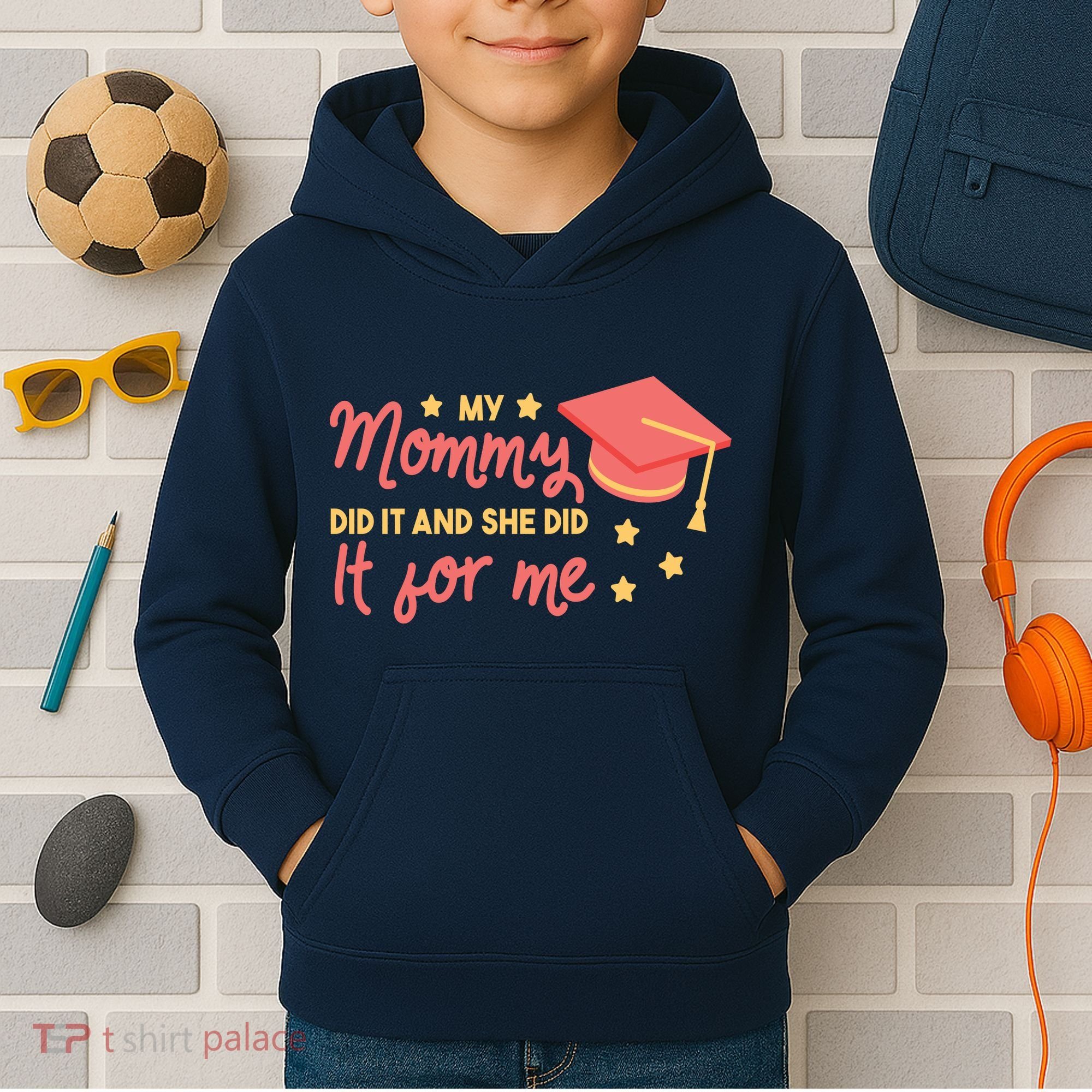 Graduated Mom Did It For Me Kids Hoodie