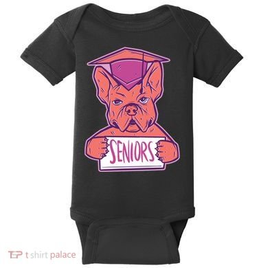 Graduating Bulldog Senior Baby Bodysuit