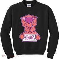 Graduating Bulldog Senior Kids Sweatshirt thumb 0
