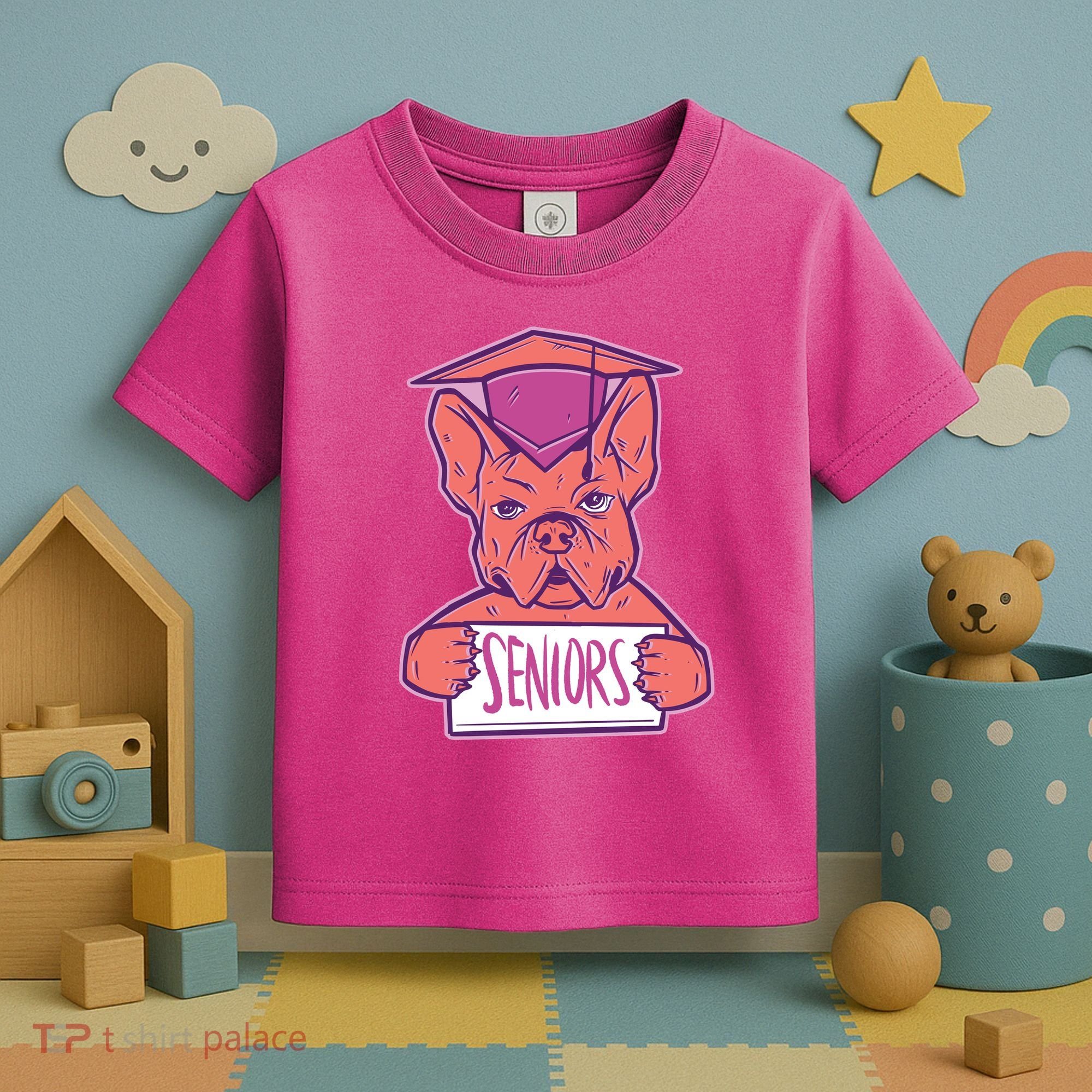 Graduating Bulldog Senior Toddler T-Shirt