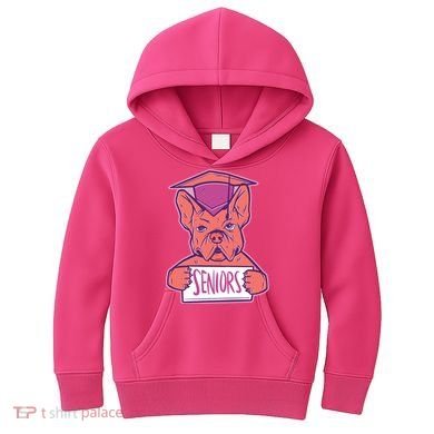 Graduating Bulldog Senior Kids Hoodie