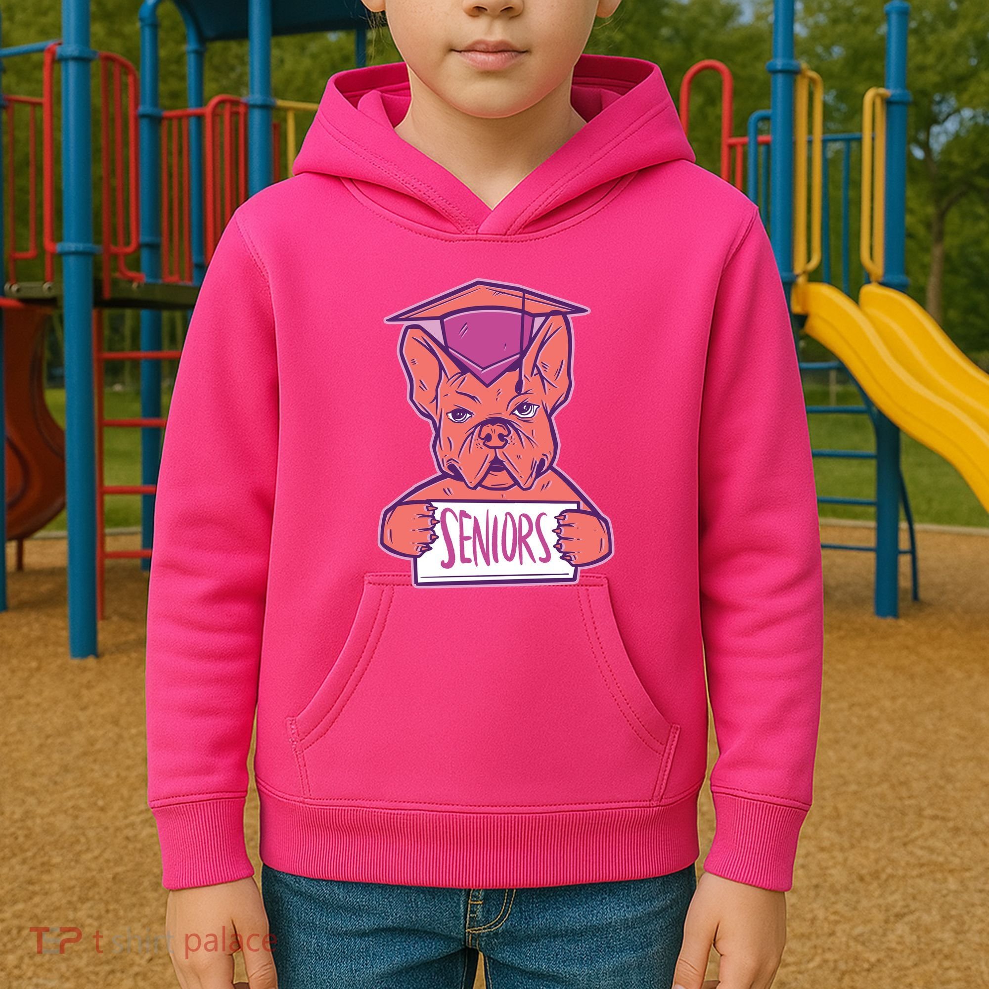 Graduating Bulldog Senior Kids Hoodie