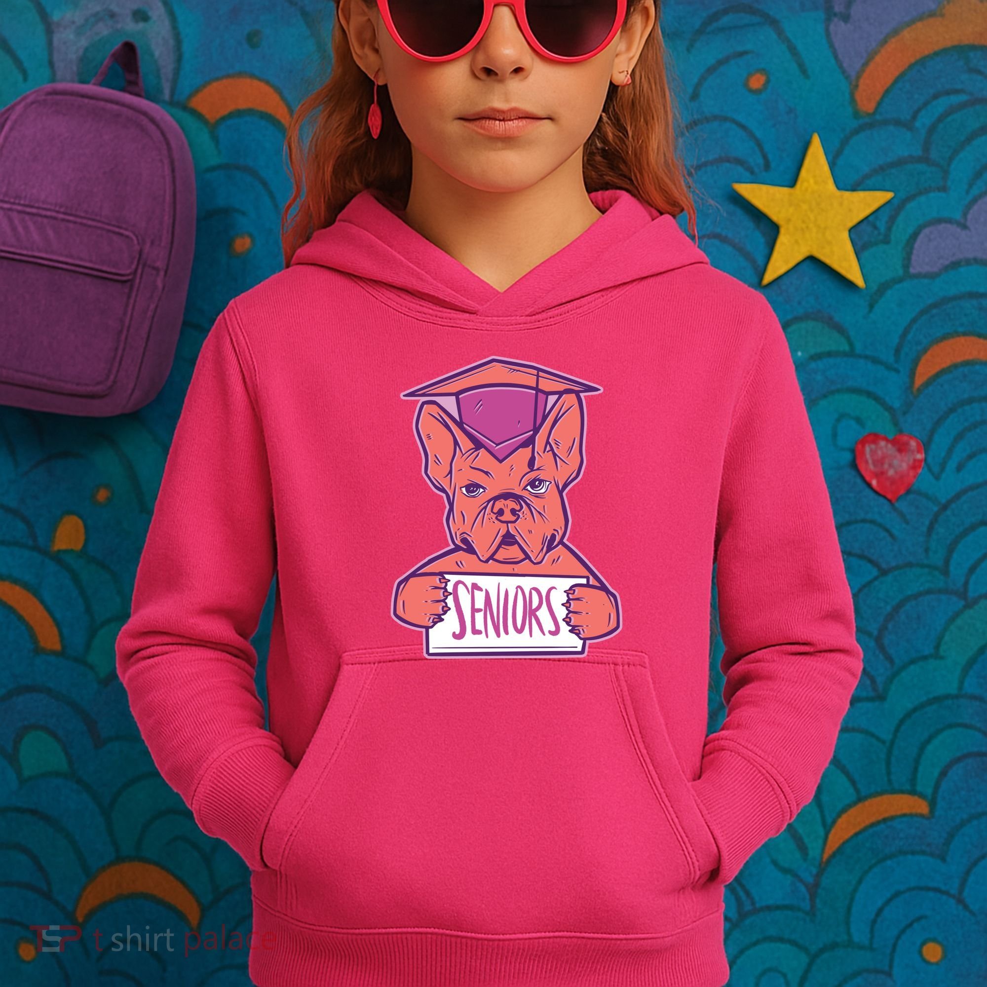 Graduating Bulldog Senior Kids Hoodie