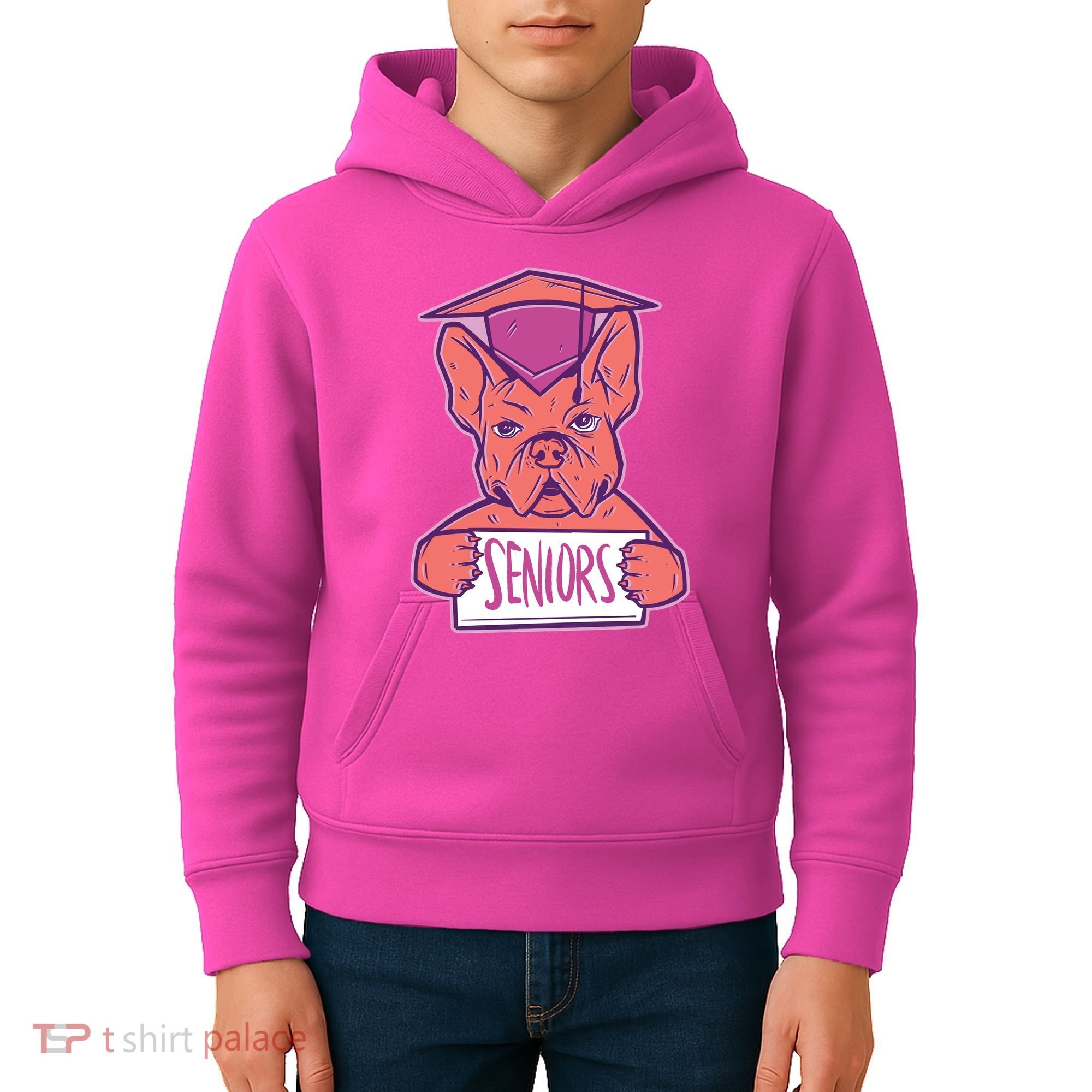 Graduating Bulldog Senior Kids Hoodie