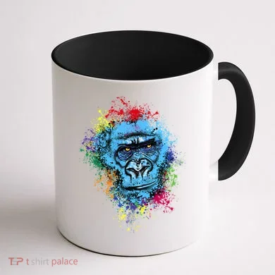 Graffiti Gorilla face Coffee Mug back