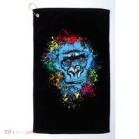 Graffiti Gorilla face Golf Towel thumb 0
