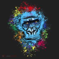 Graffiti Gorilla face Golf Towel thumb 3