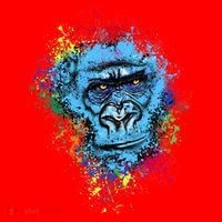 Graffiti Gorilla face Santa Hat thumb 1
