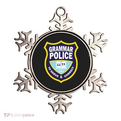 Grammar Police Badge Ornament