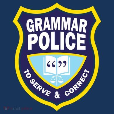 Grammar Police Badge 7 Panel Mesh Trucker Snapback Hat