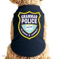 Grammar Police Badge Doggie Tank thumb 0
