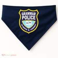 Grammar Police Badge USA-Made Doggie Bandana thumb 0