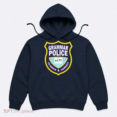 Grammar Police Badge Hoodie