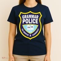 Grammar Police Badge T-Shirt thumb 4