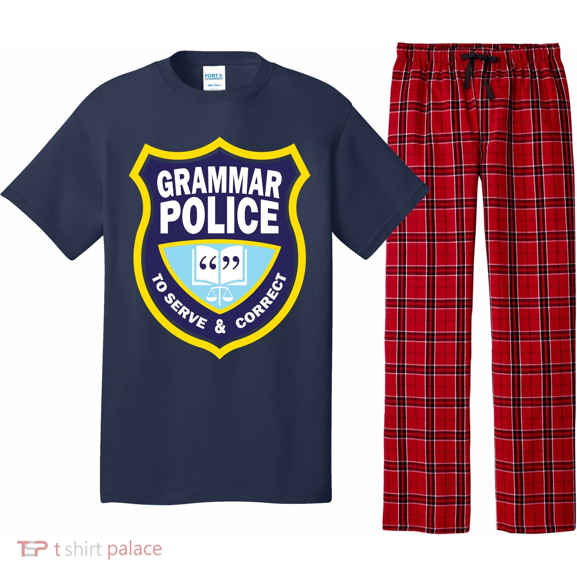 Grammar Police Badge Pajama Set