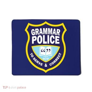 Grammar Police Badge Mousepad