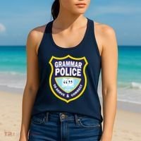 Grammar Police Badge Women's Tank Top thumb 2