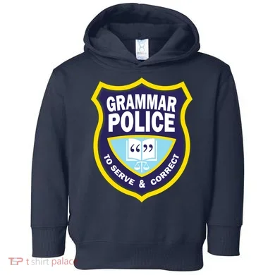 Grammar Police Badge Toddler Hoodie