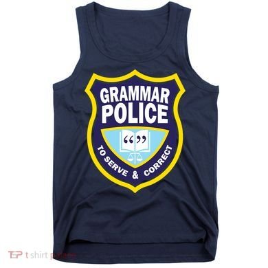 Grammar Police Badge Tank Top