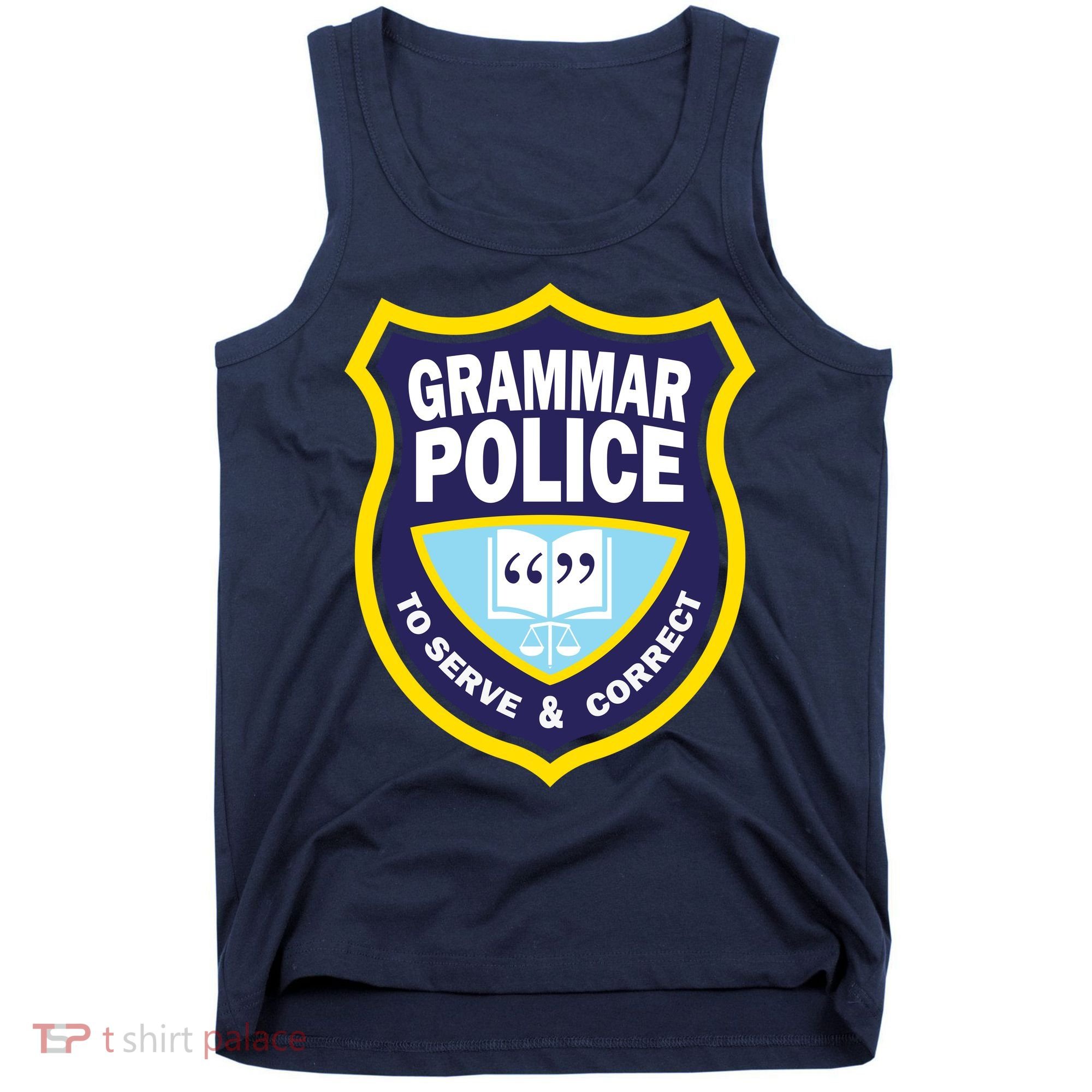 Grammar Police Badge Tank Top