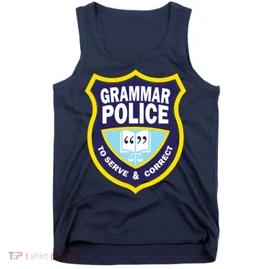 Grammar Police Badge Tank Top