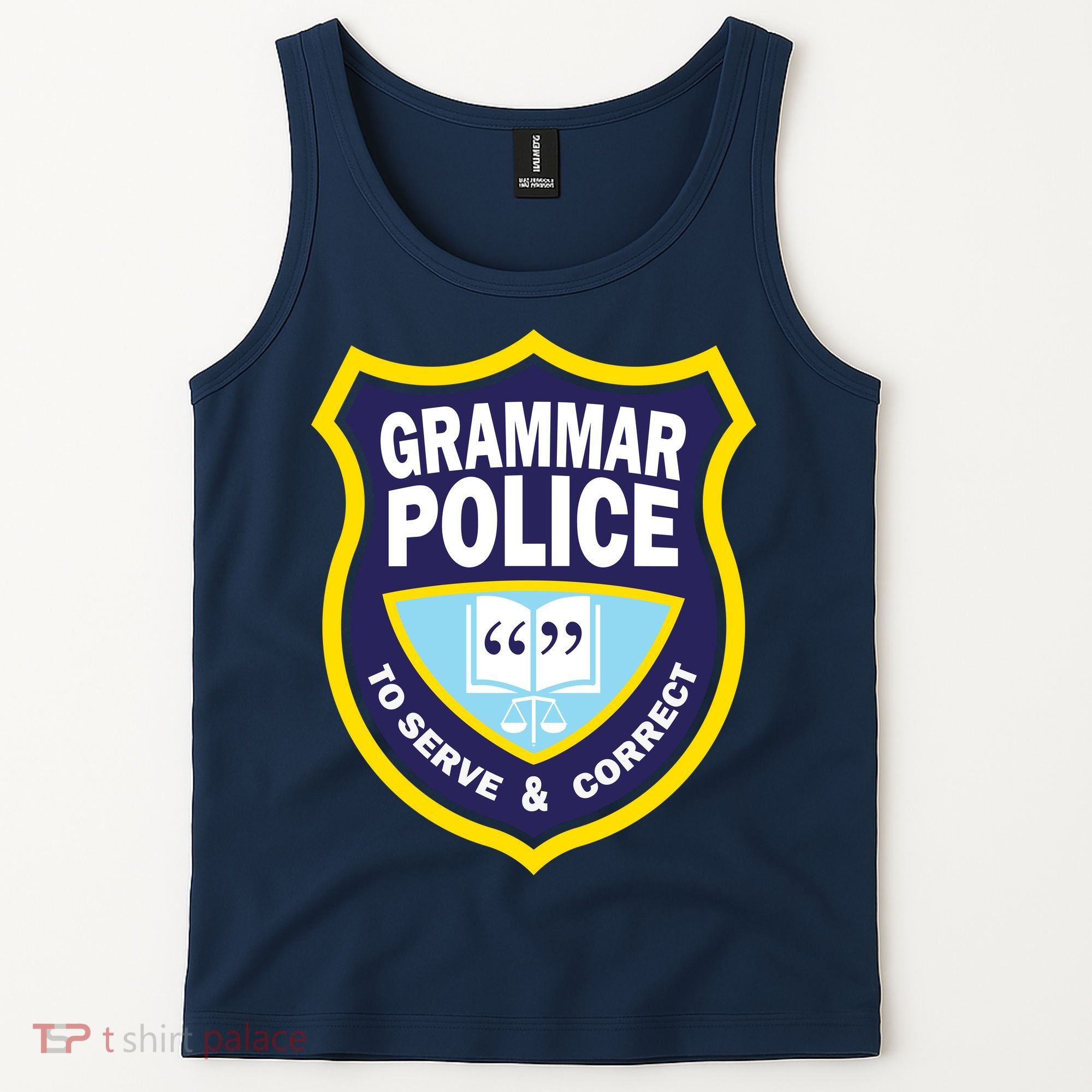 Grammar Police Badge Tank Top