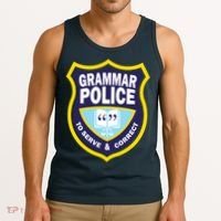 Grammar Police Badge Tank Top thumb 3