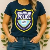 Grammar Police Badge Women's T-Shirt thumb 2