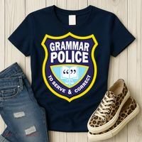 Grammar Police Badge Women's T-Shirt thumb 3