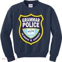 Grammar Police Badge Kids Sweatshirt thumb 0