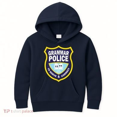 Grammar Police Badge Kids Hoodie